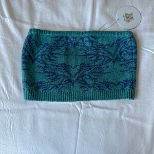 Princess Polly Teal and Navy Crop Top